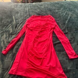 HALARA Vibrant Pink Long Sleeve Dress